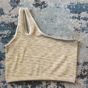 One Shoulder Ribbed Knit Top